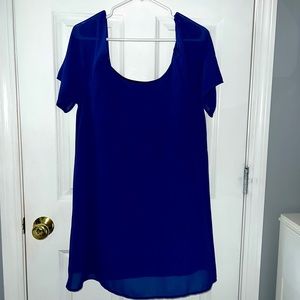 Women’s royal blue drop shoulder dress, size small